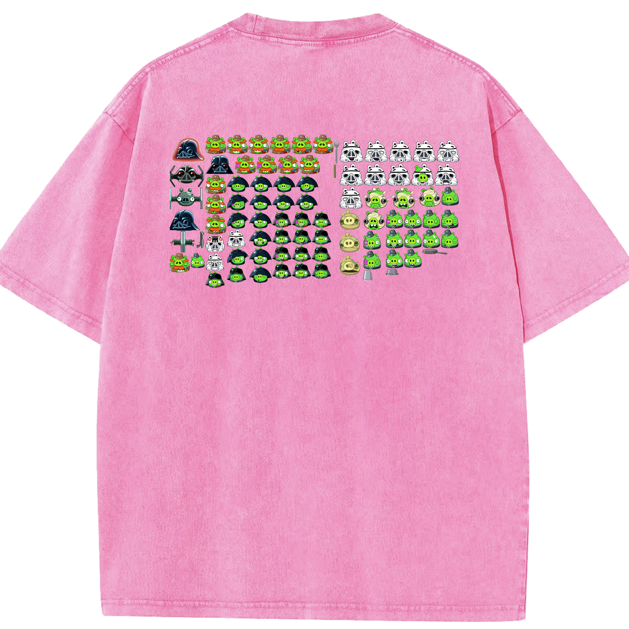 （画像用） Angry Birds アングリーバード 綿100% ヴィンテージ風 半袖Tシャツ（背面プリント）